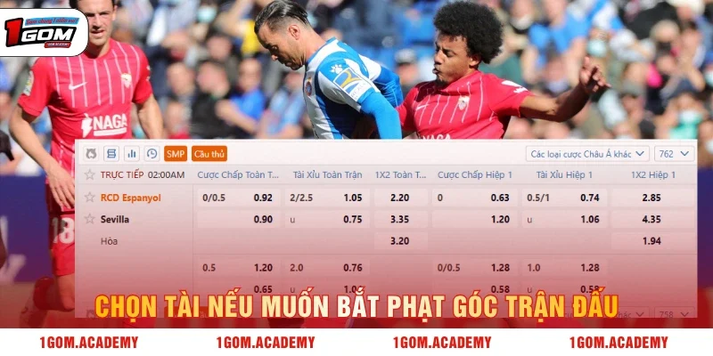 Chọn Tài nếu muốn bắt phạt góc trận đấu